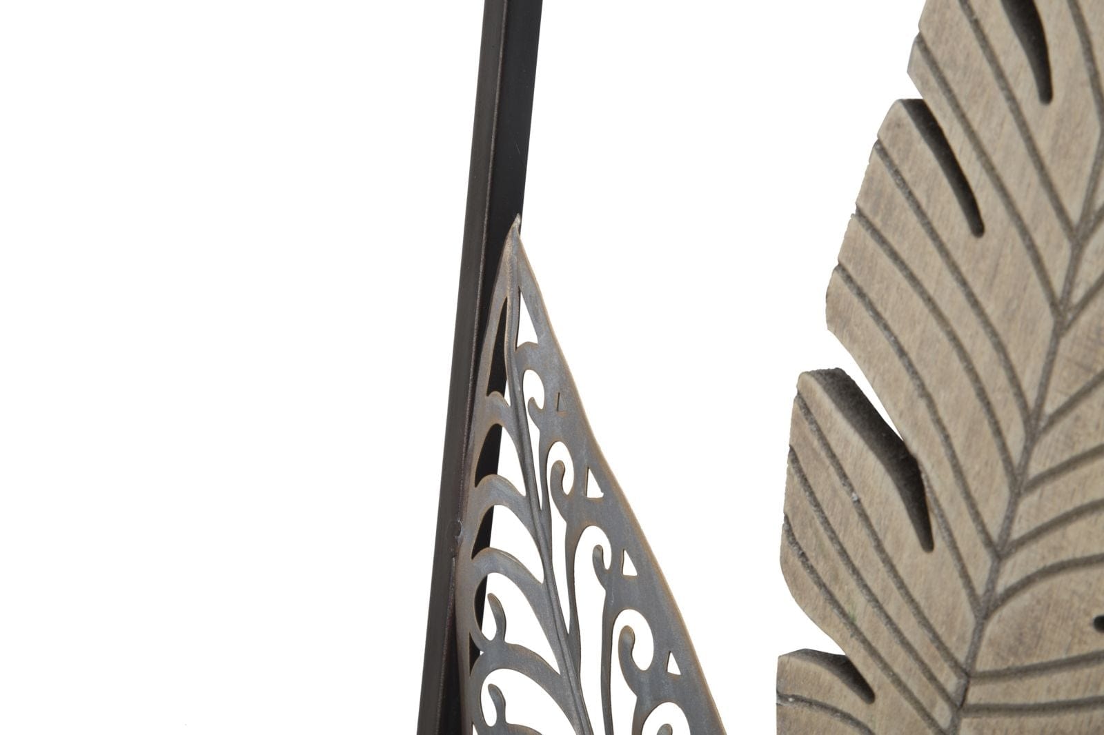 Decoratiune de perete din metal si MDF Foglie A Multicolor, l30,5xA1,9xH91 cm (6)