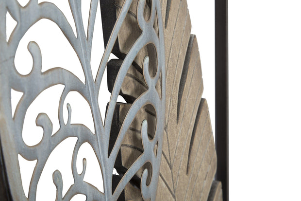 Decoratiune de perete din metal si MDF Foglie B Multicolor, l30,5xA2,5xH99,5 cm (5)