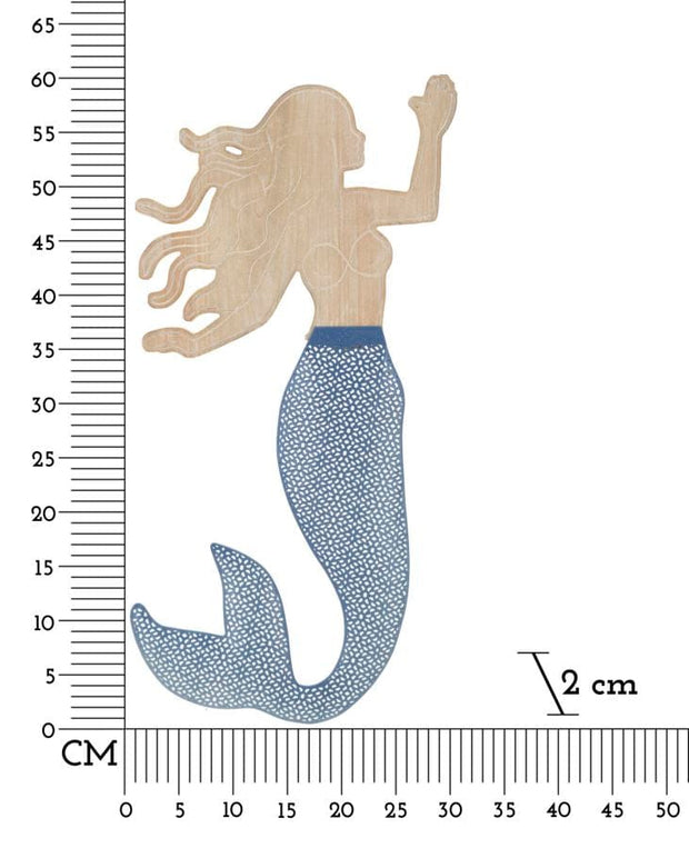 Decoratiune de perete din metal, Sirena Multicolor, l30,5xA2xH60 cm (5)