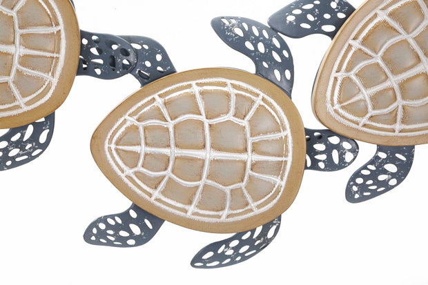 Decoratiune de perete din metal, Tartarughe Multicolor, l111,5xA6,3xH43 cm (1)