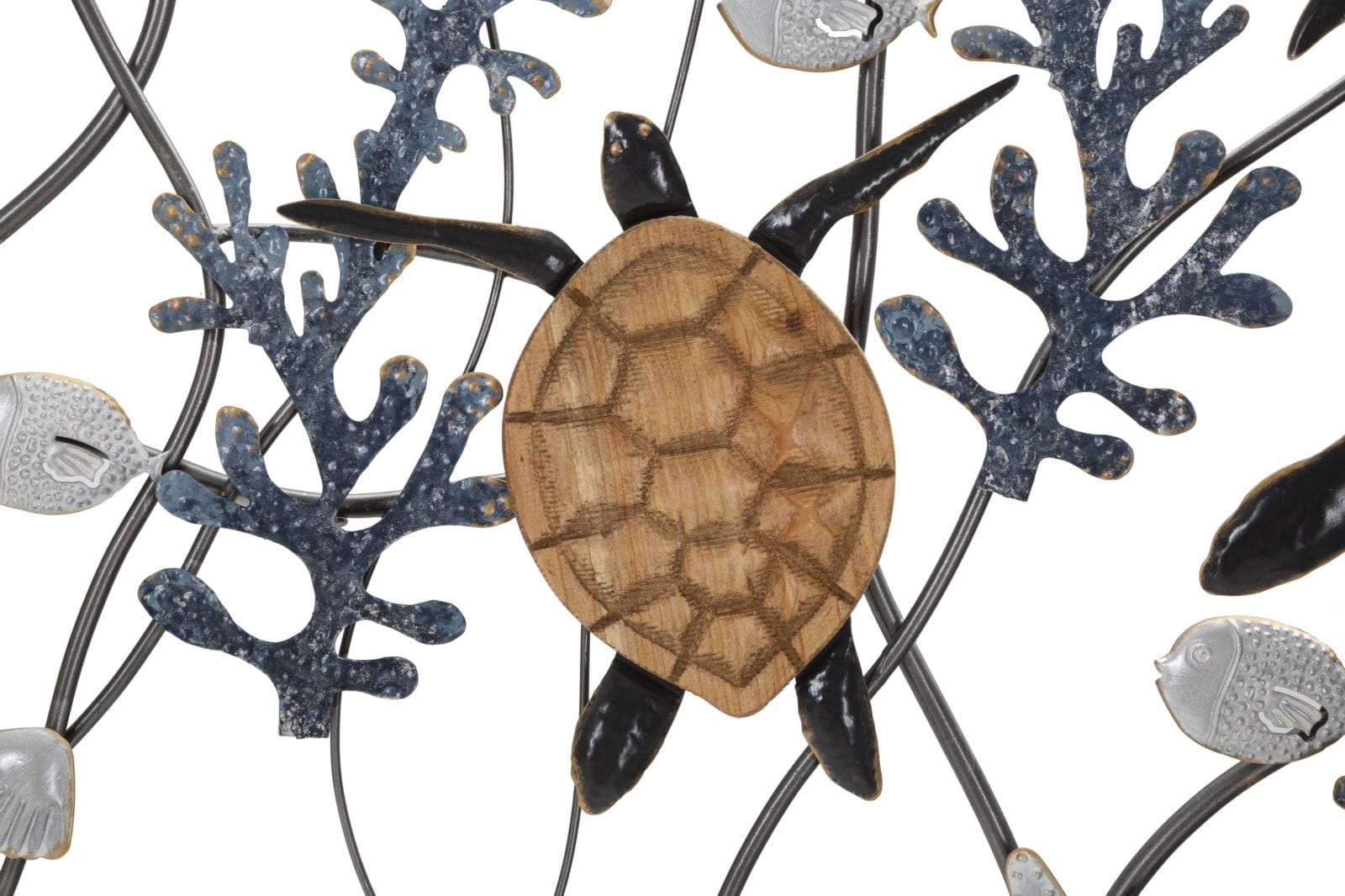 Decoratiune de perete din metal, Turtle Multicolor, l132,7xA5,7xH69,9 cm (1)