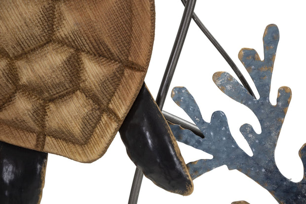 Decoratiune de perete din metal, Turtle Multicolor, l132,7xA5,7xH69,9 cm (3)