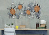 Decoratiune de perete din metal, Turtle Multicolor, l132,7xA5,7xH69,9 cm (4)