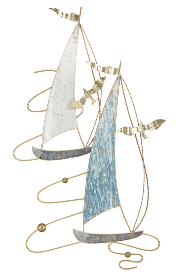 Decoratiune de perete din metal, Vela Multicolor, l51,4xA4xH87 cm