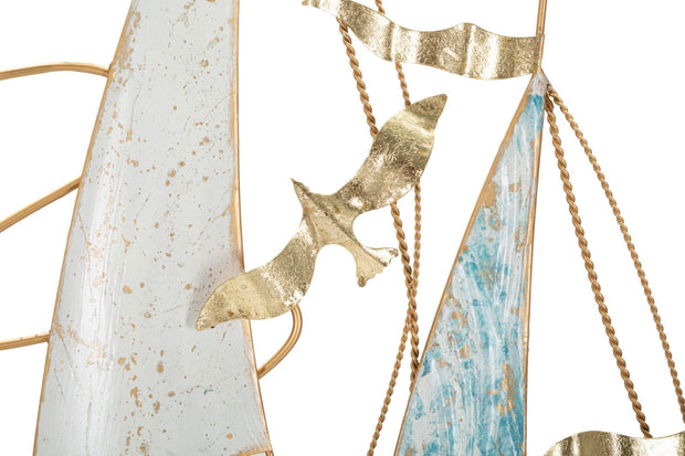 Decoratiune de perete din metal, Vela Multicolor, l51,4xA4xH87 cm (1)