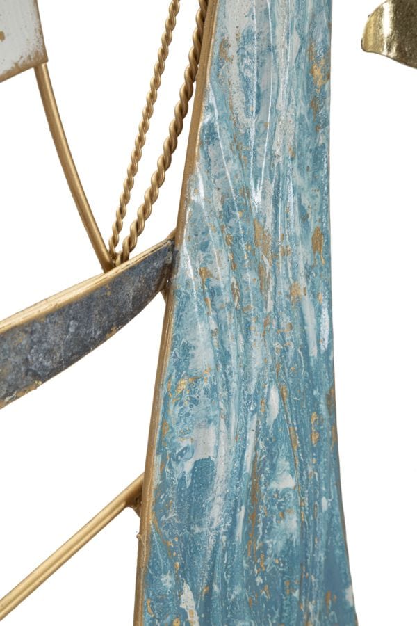 Decoratiune de perete din metal, Vela Multicolor, l51,4xA4xH87 cm (3)