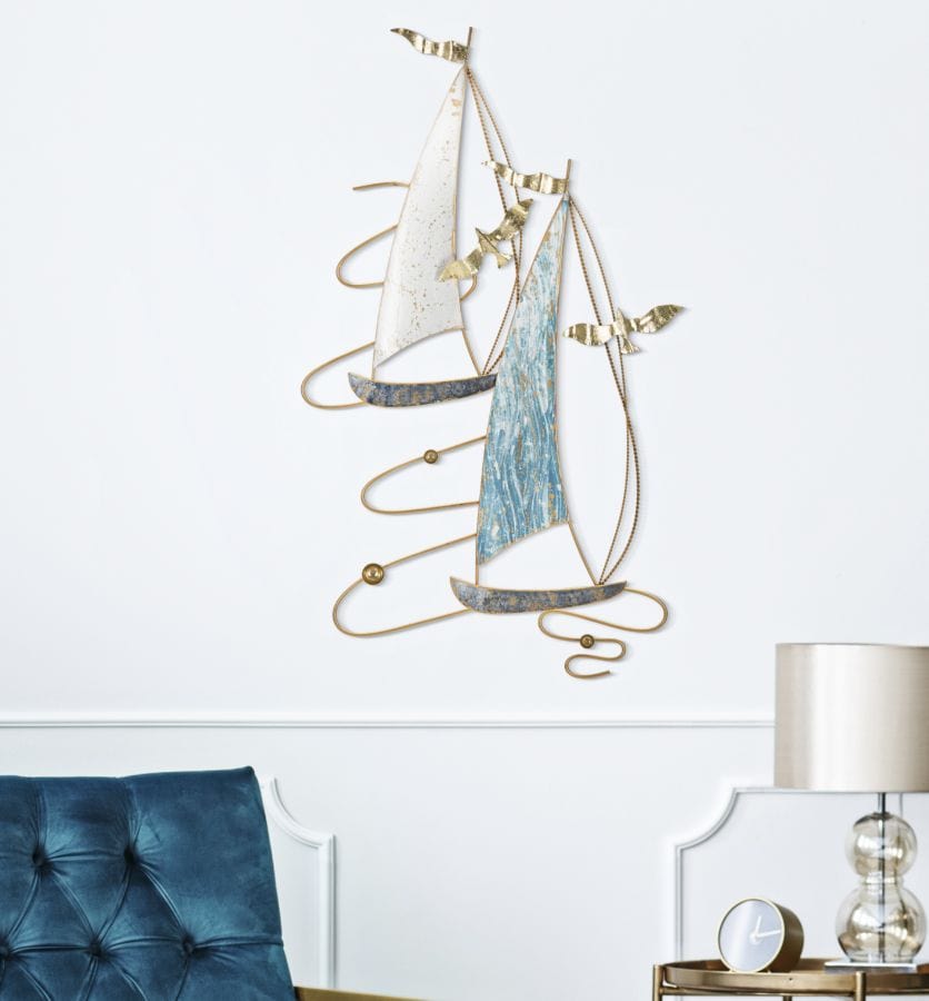 Decoratiune de perete din metal, Vela Multicolor, l51,4xA4xH87 cm (4)