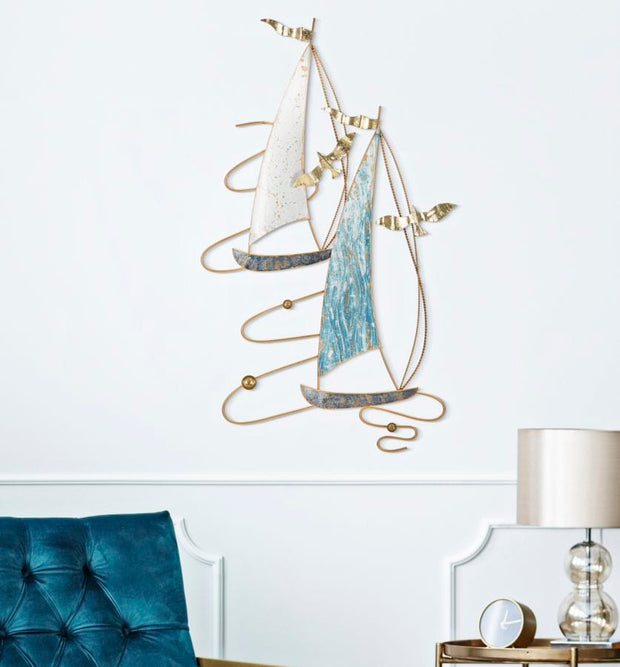 Decoratiune de perete din metal, Vela Multicolor, l51,4xA4xH87 cm (4)