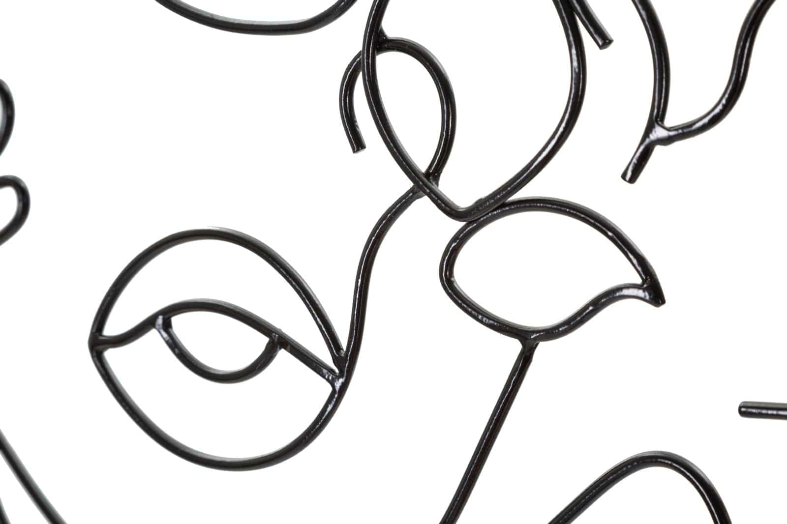 Decoratiune de perete din metal, Woman With Flowers Negru, l60xA1xH80 cm (3)