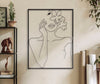 Decoratiune de perete din metal, Woman With Flowers Negru, l60xA1xH80 cm (4)