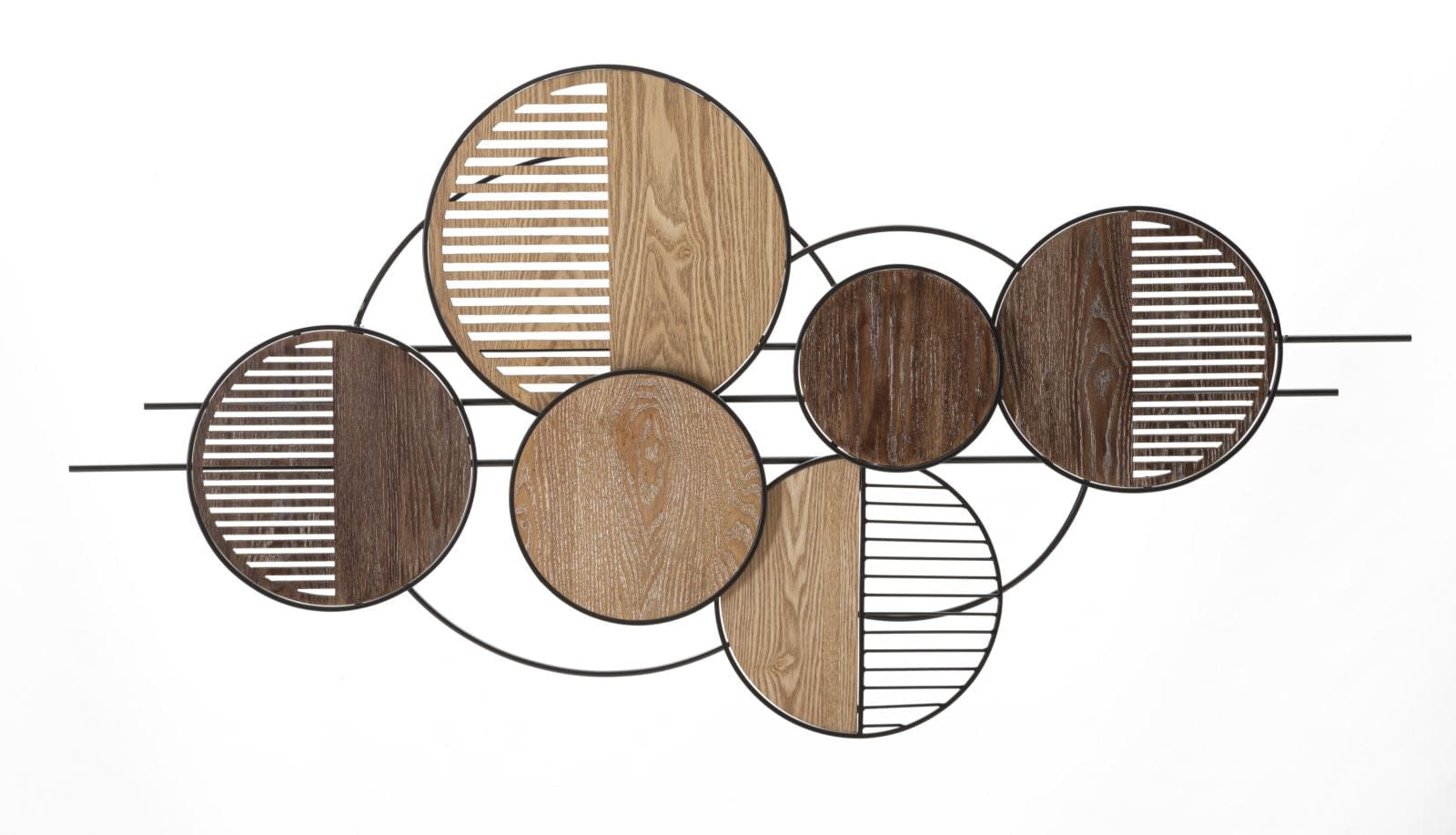 Decoratiune de perete din metal, Woody Multicolor, l134xA4xH69,2 cm