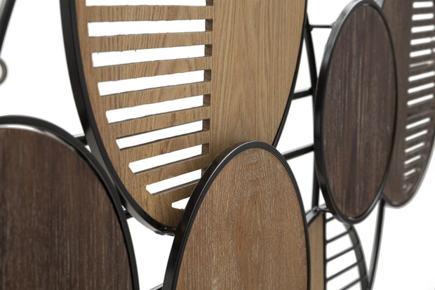 Decoratiune de perete din metal, Woody Multicolor, l134xA4xH69,2 cm (2)