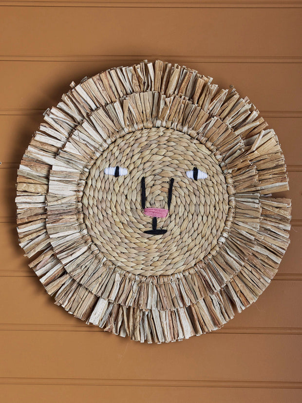 Decoratiune de perete din zambila de apa, Basir Natural, Ø63 cm (1)