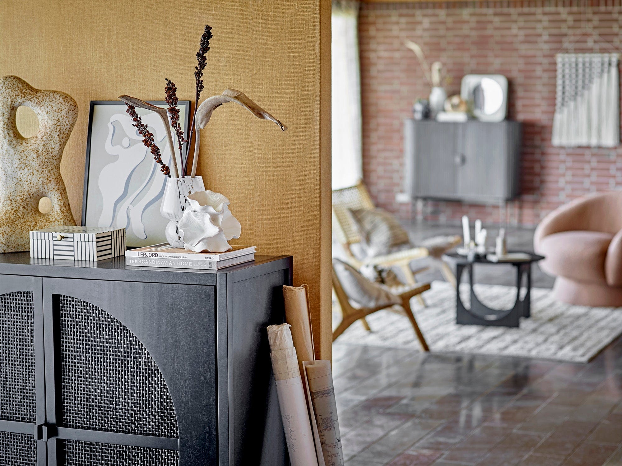 Decoratiune din ceramica, Raheen Natural, L25xl25xH50 cm (3)