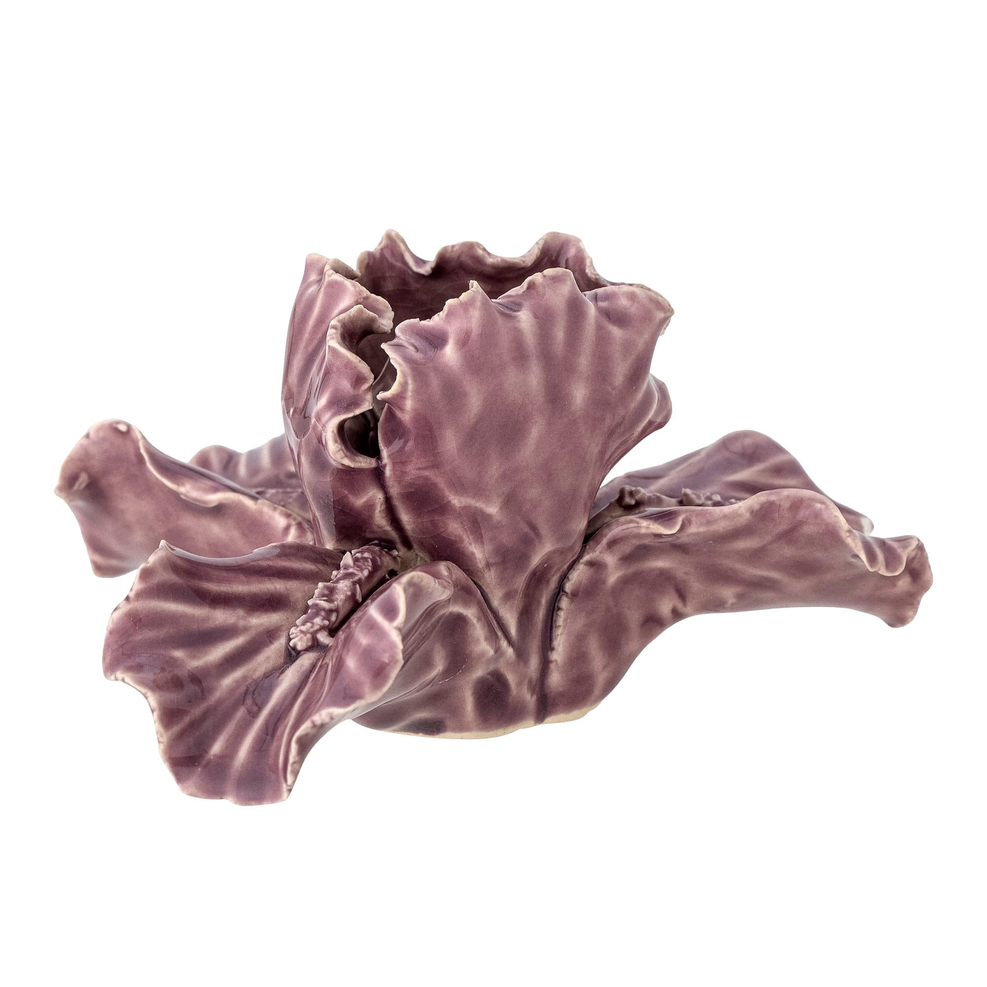 Decoratiune din ceramica, Rosali Violet, Ø12,5xH7 cm