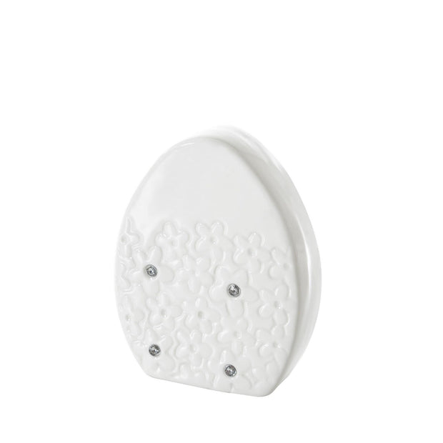 BFSummer Decoratiune din dolomita Sphere Egg Small Alb, L8xl3xH11 cm