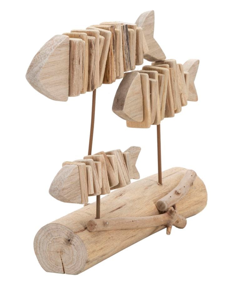 Mauro Ferretti Decoratiune din lemn, Fish Nature Natural, L37xl10xH24 cm