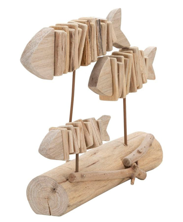 Mauro Ferretti Decoratiune din lemn, Fish Nature Natural, L37xl10xH24 cm