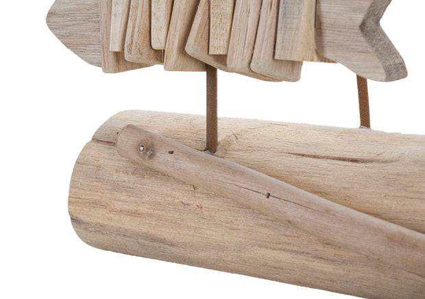 Mauro Ferretti Decoratiune din lemn, Fish Nature Natural, L37xl10xH24 cm