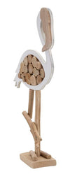Decoratiune din lemn, Flamingo Nature Alb / Natural, L31xl9xH56 cm (1)