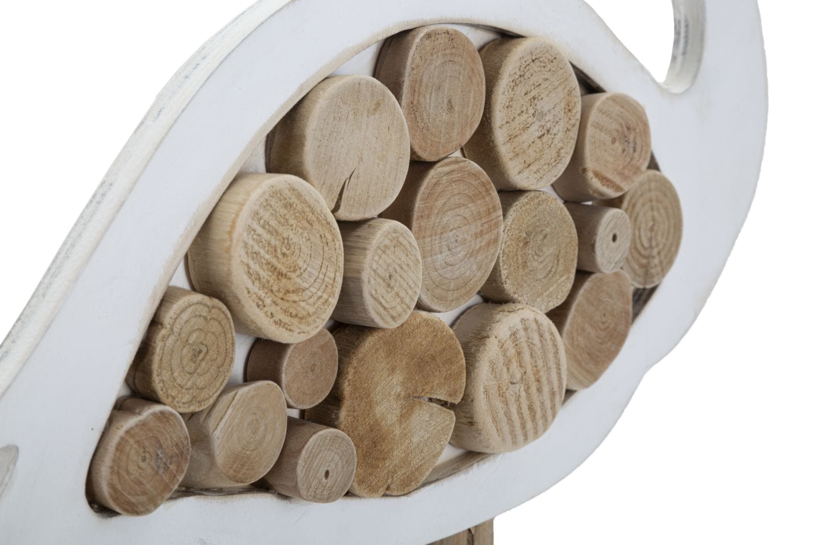 Mauro Ferretti Decoratiune din lemn, Flamingo Nature Alb / Natural, L31xl9xH56 cm