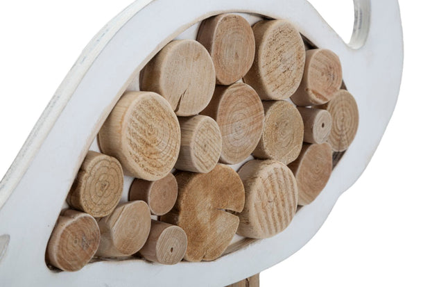 Mauro Ferretti Decoratiune din lemn, Flamingo Nature Alb / Natural, L31xl9xH56 cm