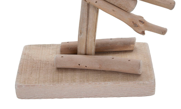 Mauro Ferretti Decoratiune din lemn, Flamingo Nature Alb / Natural, L31xl9xH56 cm