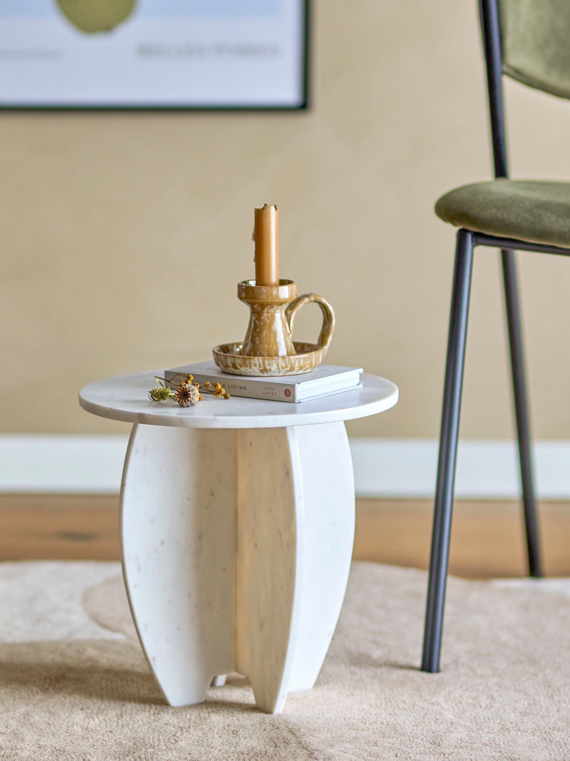 Decoratiune din marmura, Sendai Alb, Ø30,5xH31 cm (2)