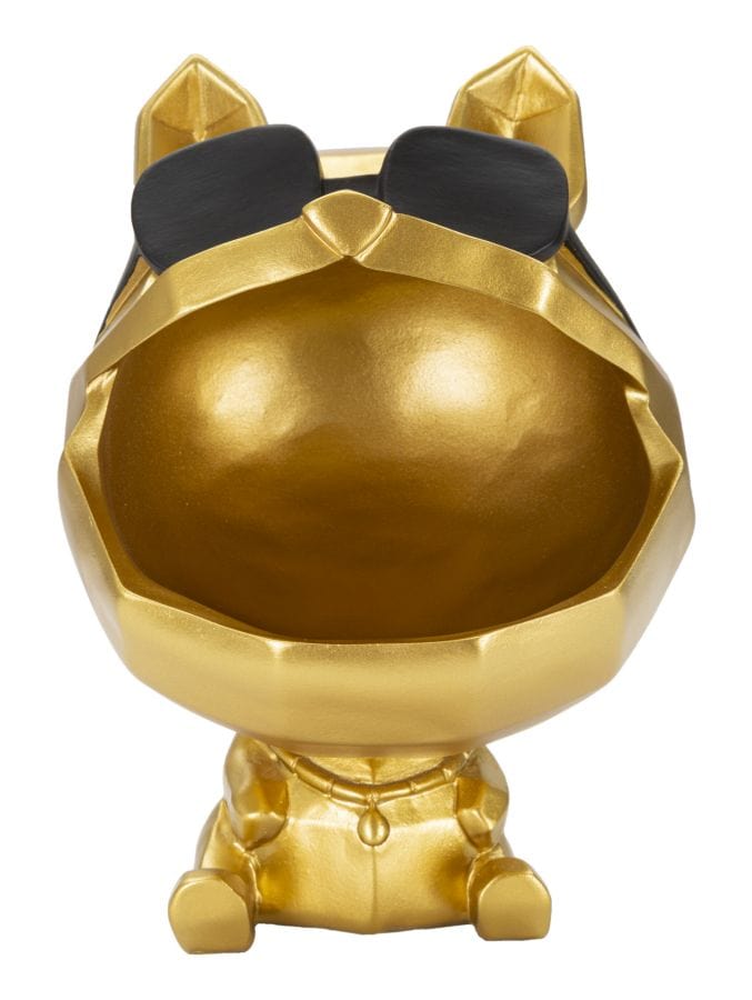 Mauro Ferretti Decoratiune din polirasina, Dog Auriu / Negru, Ø17xH23,5 cm