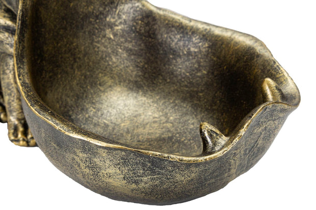 Mauro Ferretti Decoratiune din polirasina, Hipopotamus Auriu Antichizat, L30xl16xH22 cm