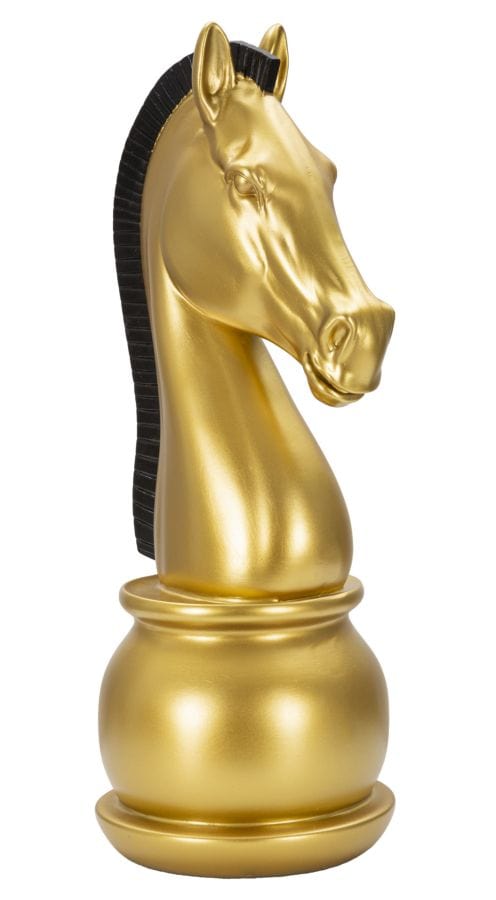 Mauro Ferretti Decoratiune din polirasina, Horse Glam Tall Auriu / Negru, Ø18,5xH50 cm
