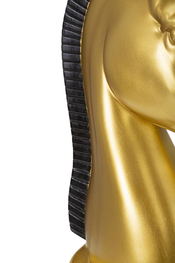 Mauro Ferretti Decoratiune din polirasina, Horse Glam Tall Auriu / Negru, Ø18,5xH50 cm