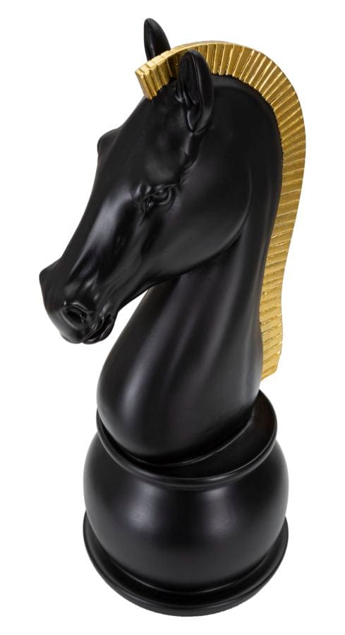 Decoratiune din polirasina, Horse Tall Negru / Auriu, Ø18,5xH50 cm (3)