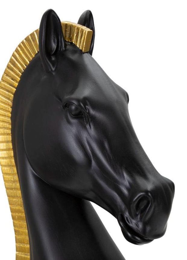 Decoratiune din polirasina, Horse Tall Negru / Auriu, Ø18,5xH50 cm (4)
