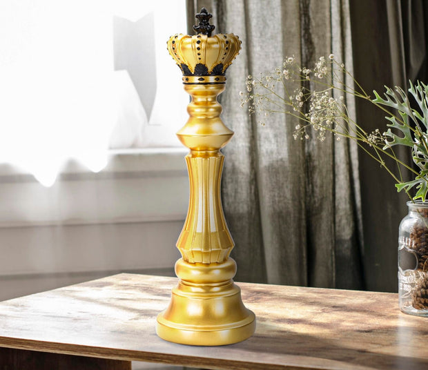 Decoratiune din polirasina, King Glam Medium Auriu / Negru, Ø13xH40,5 cm (4)