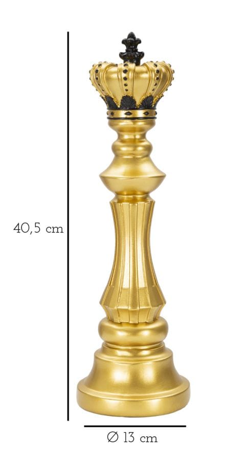 Mauro Ferretti Decoratiune din polirasina, King Glam Medium Auriu / Negru, Ø13xH40,5 cm