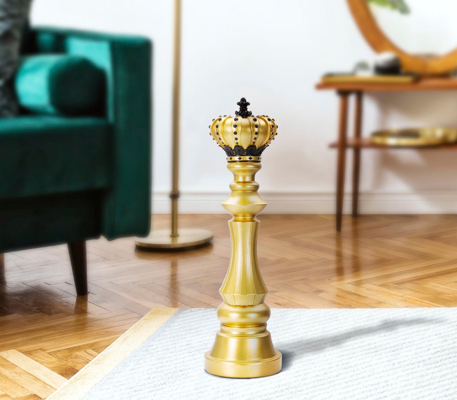 Mauro Ferretti Decoratiune din polirasina, King Glam Tall Auriu / Negru, Ø14xH50 cm