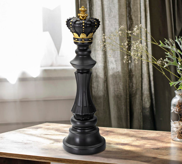 Mauro Ferretti Decoratiune din polirasina, King Medium Negru / Auriu, Ø13xH40,5 cm