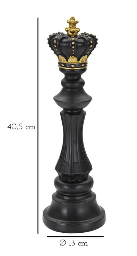 Mauro Ferretti Decoratiune din polirasina, King Medium Negru / Auriu, Ø13xH40,5 cm