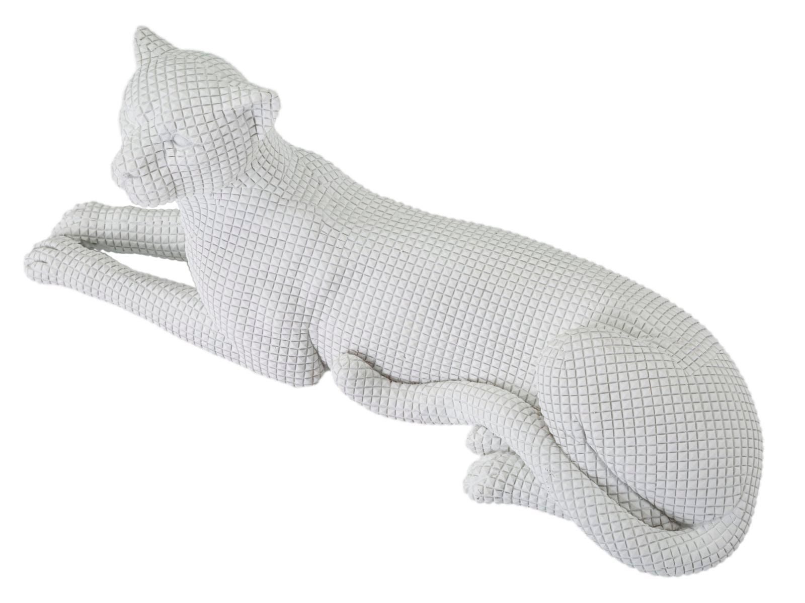 Mauro Ferretti Decoratiune din polirasina, Leopard Alb, L38xl12,5xH15,3 cm