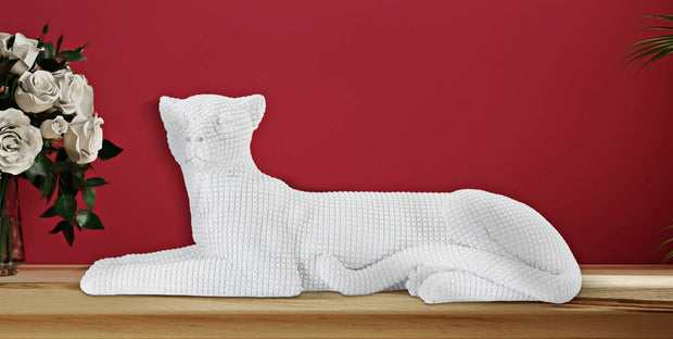 Mauro Ferretti Decoratiune din polirasina, Leopard Alb, L38xl12,5xH15,3 cm