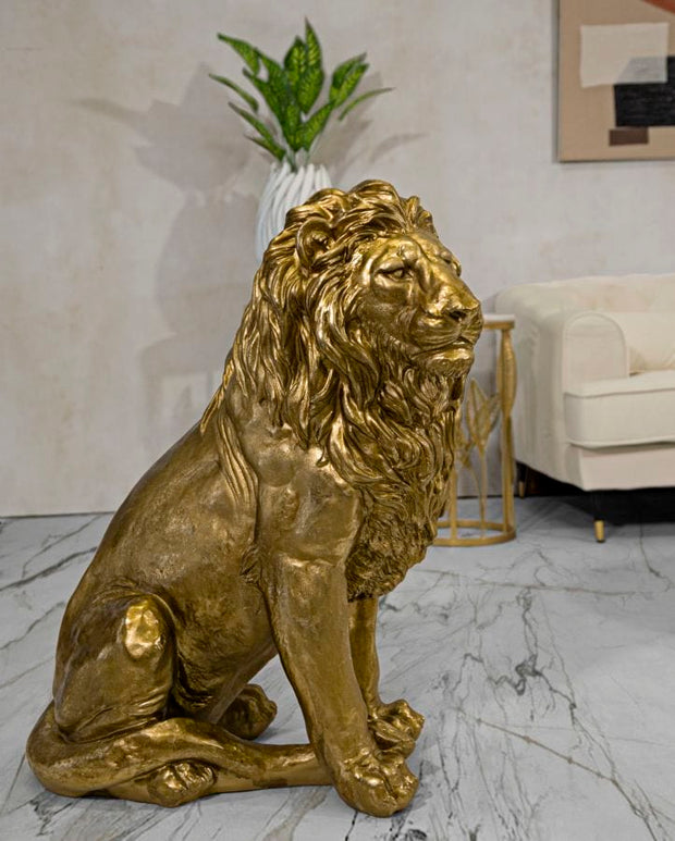 Mauro Ferretti Decoratiune din polirasina, Lion Auriu, L67xl36,5xH80 cm