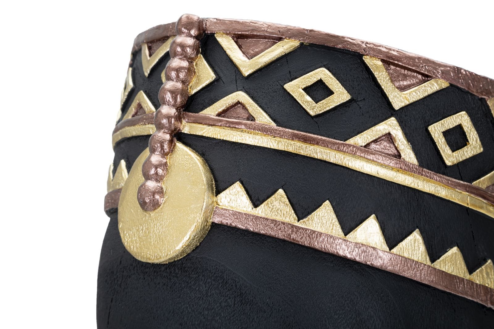 Decoratiune din polirasina, Massai Man Negru / Auriu, L25xl25xH56 cm (3)