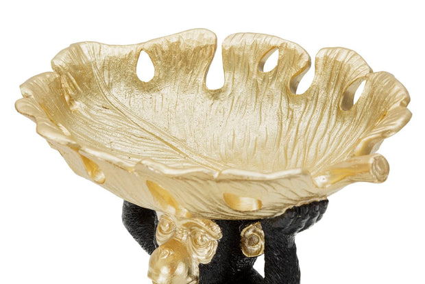 Decoratiune din polirasina, Monkey Negru / Auriu, L25,2xl21xH24 cm (3)