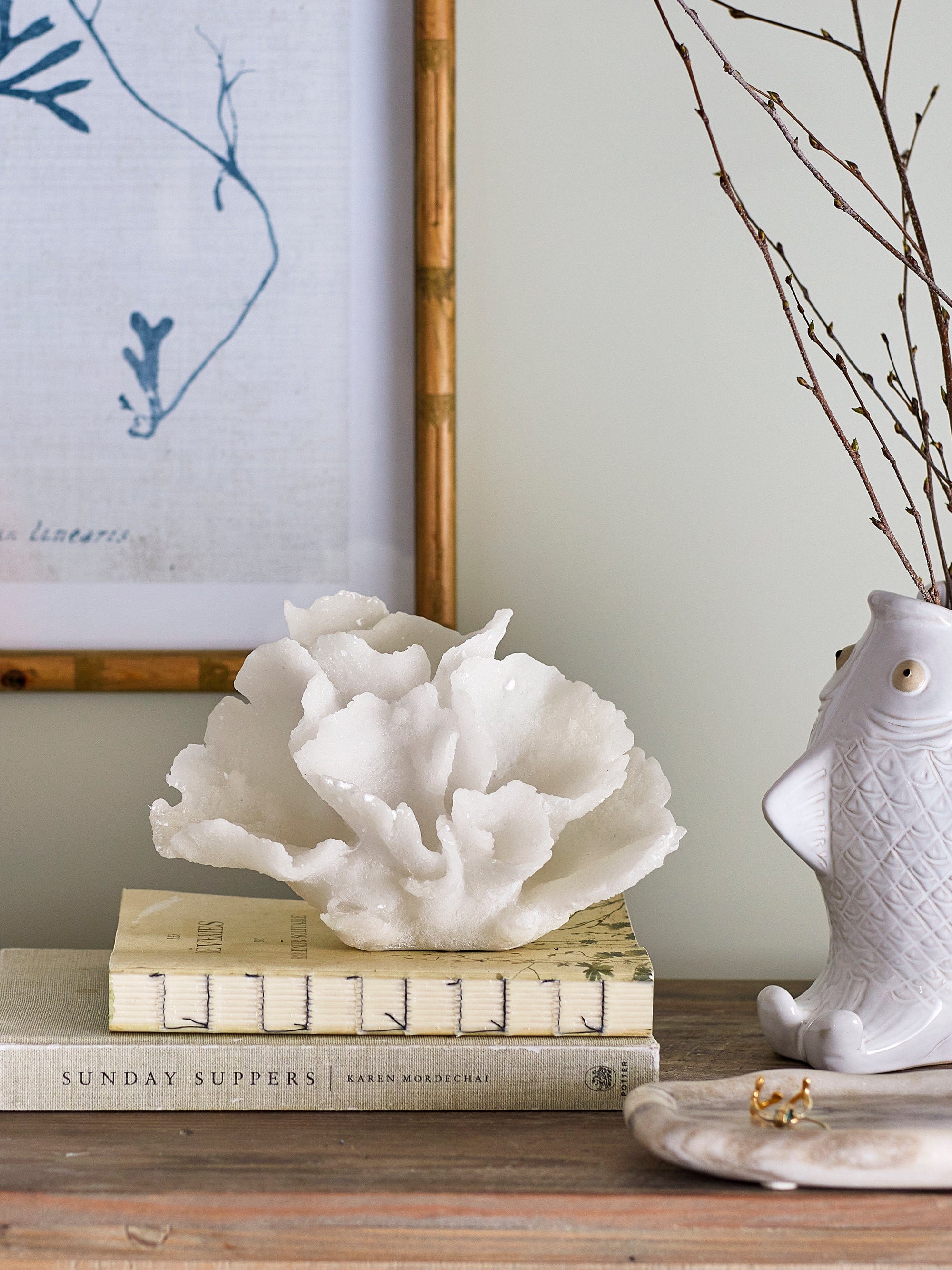 Decoratiune din polirasina, Rosenia Alb, L21xl12xH14 cm (2)