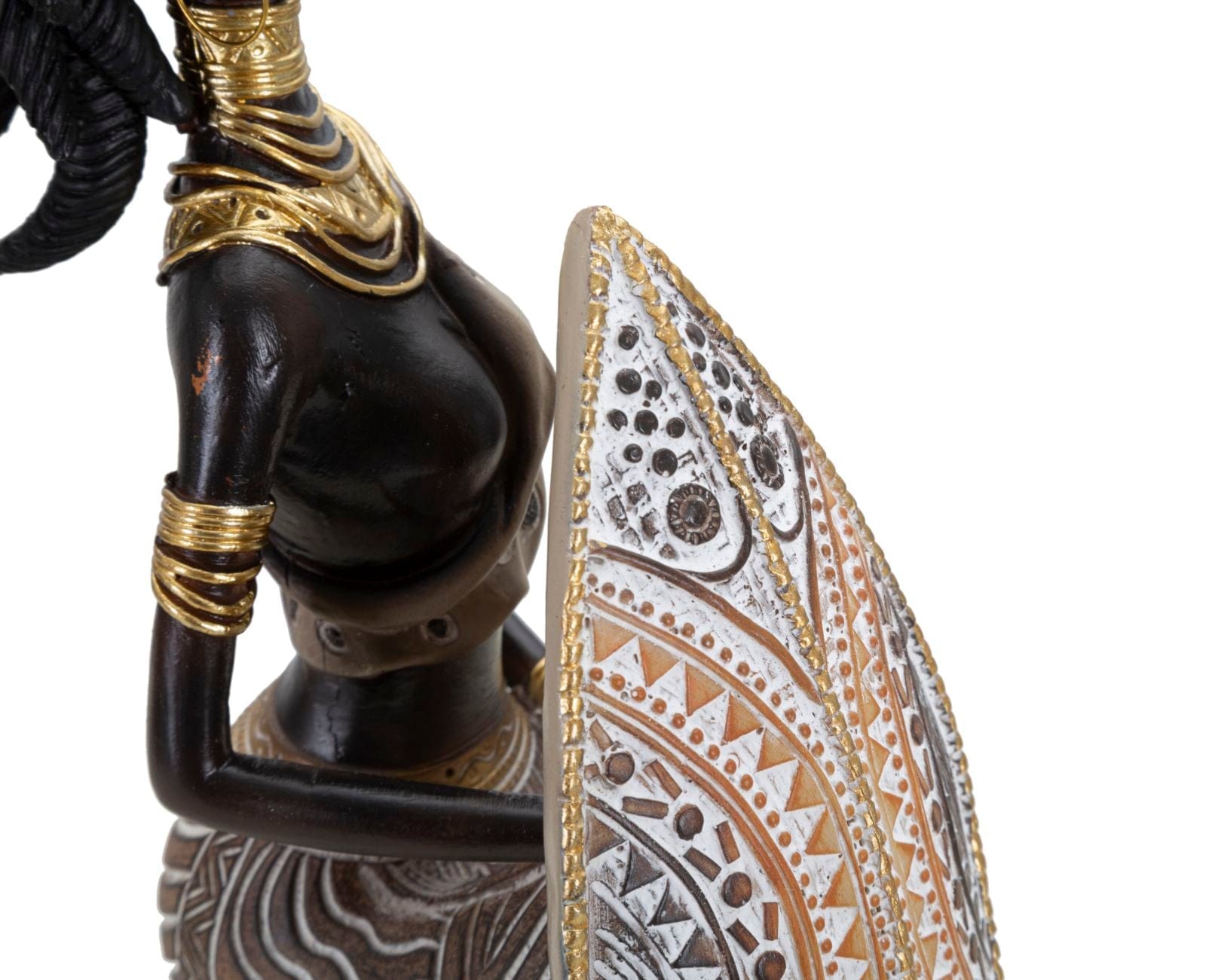 Mauro Ferretti Decoratiune din polirasina, Tribal Masai Seat Multicolor, L13,5xl9xH24,5 cm