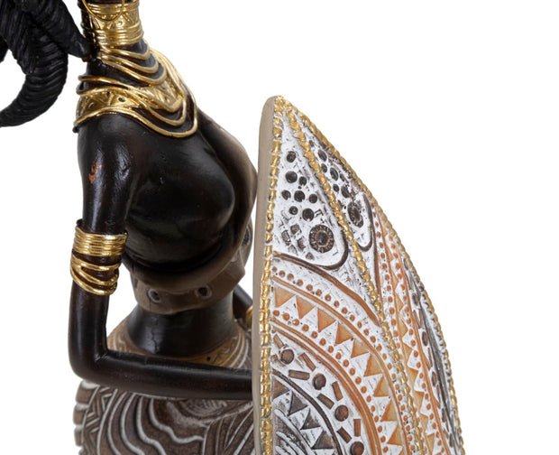 Mauro Ferretti Decoratiune din polirasina, Tribal Masai Seat Multicolor, L13,5xl9xH24,5 cm