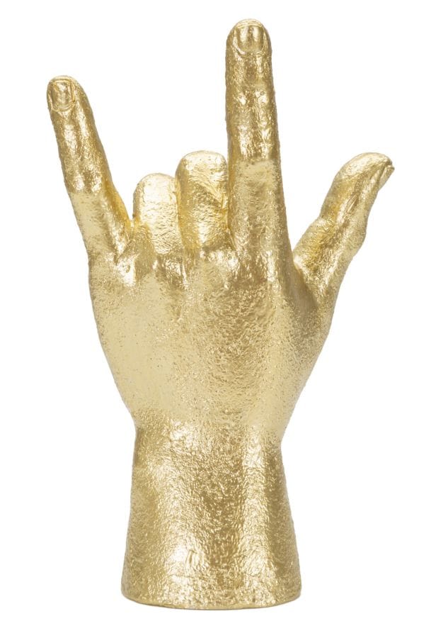 Mauro Ferretti Decoratiune din polirasina, Yeah Hand Auriu, L14,5xl7xH23 cm
