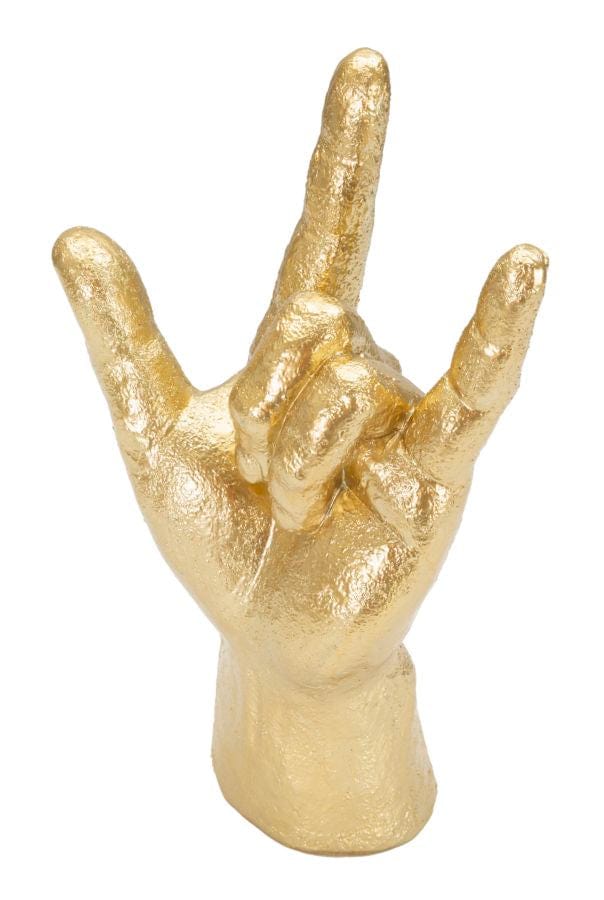 Decoratiune din polirasina, Yeah Hand Auriu, L14,5xl7xH23 cm (3)