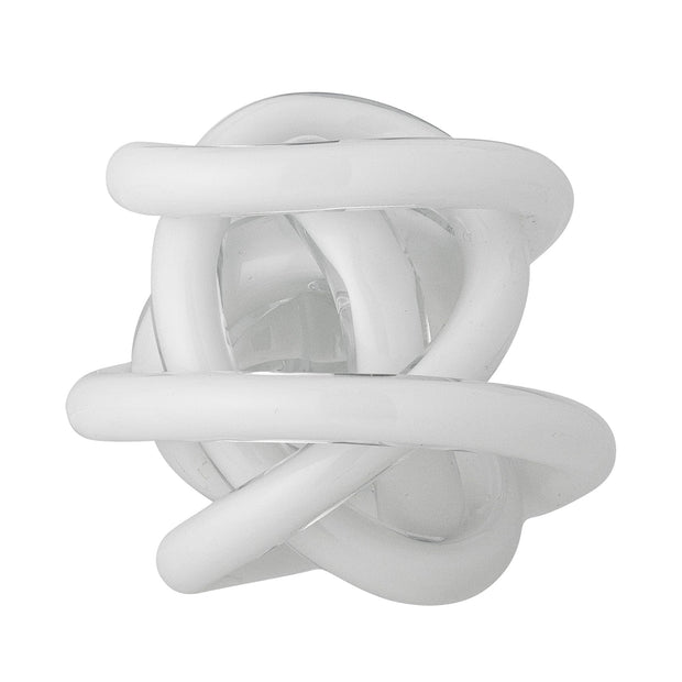 Decoratiune din sticla, Knot Alb, L10xl10xH10 cm (1)